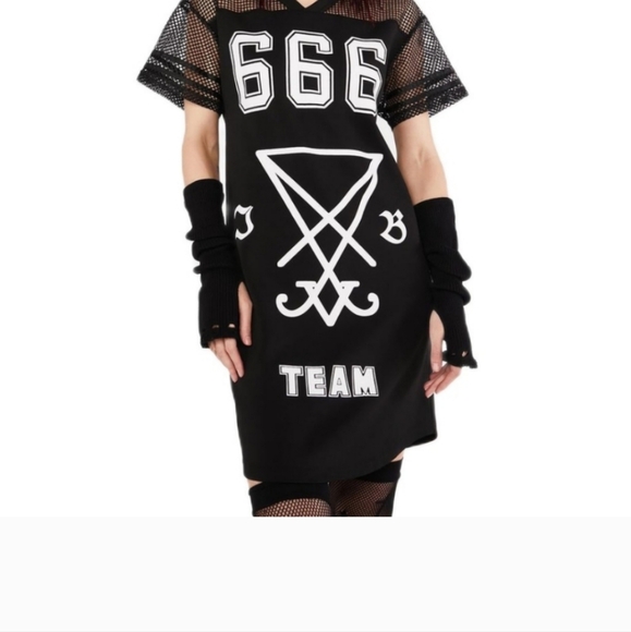 Jawbreaker NWOT 😈 666 Team Sipporter Jersey Dress. Brand New. L - Picture 2 of 4